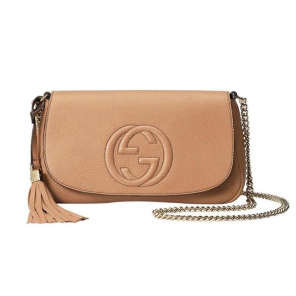 Gucci Handbags - Gucci Soho New Tan Leather CrossBody Shoulder Bag